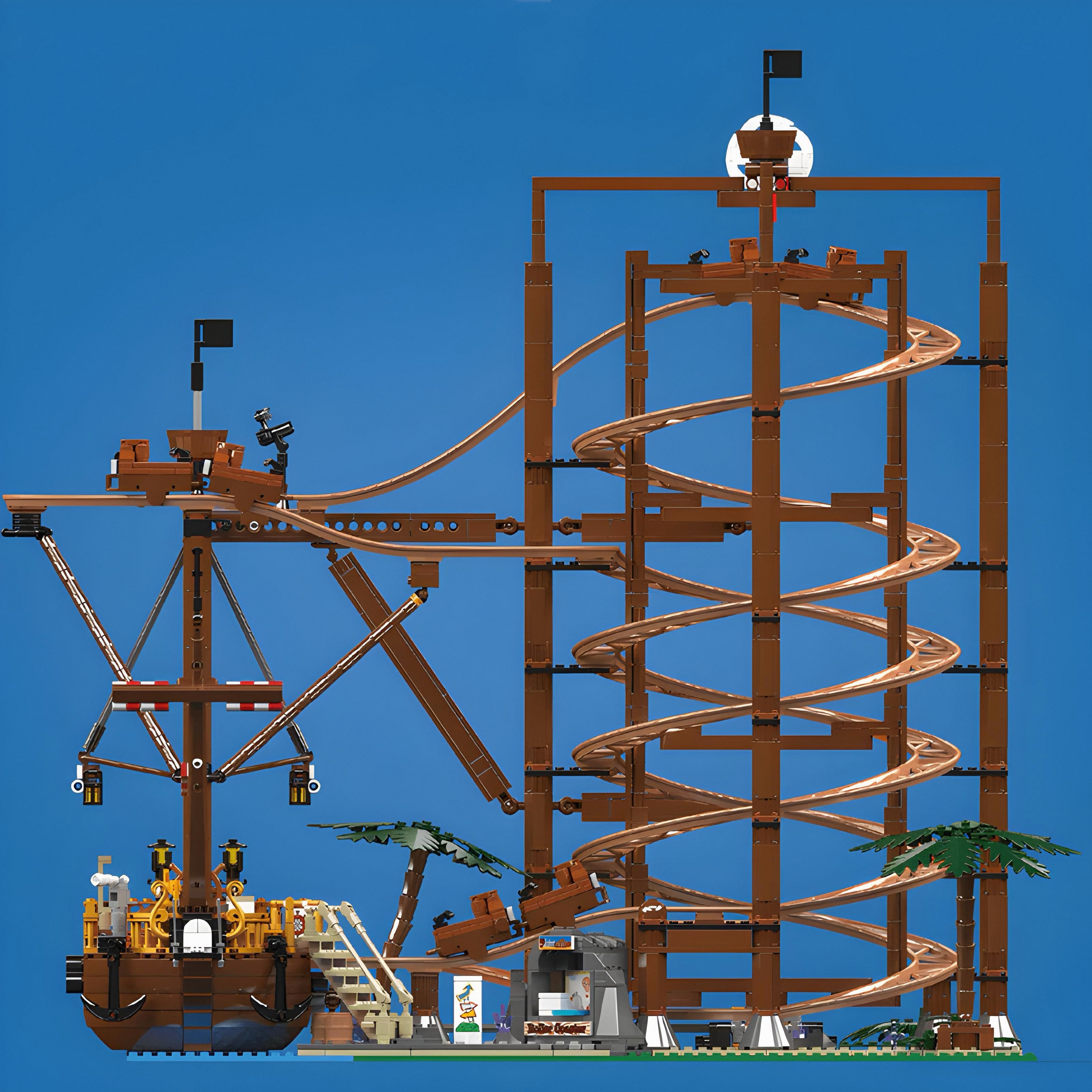 Brick MOC The Pirate Roller Coaster | 2173pcs - Brick Car Merchant