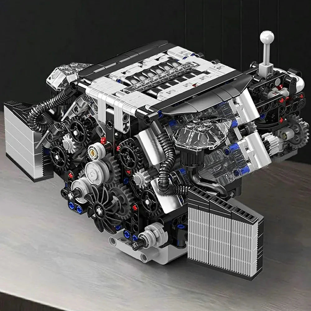 Brick MOC A8 W12 Motorized Engine | 871pcs - Brick Car Merchant