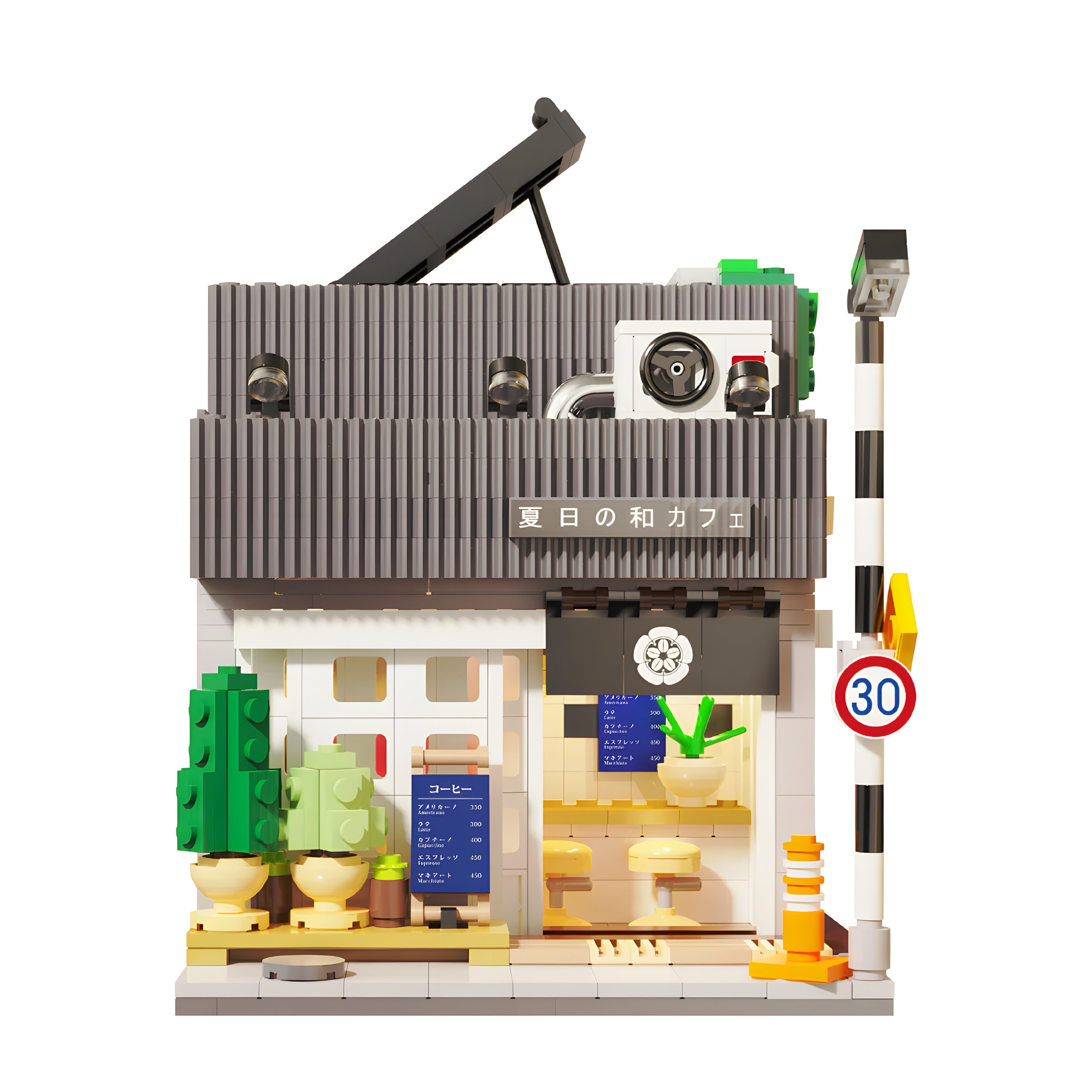 Brick MOC Japanese Summer Coffee House | 1118pcs - Brick Car Merchant