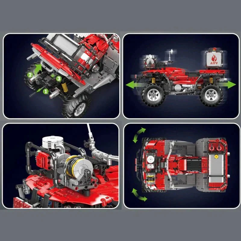 Brick MOC ATV Fire Rescue Unit | 2100pcs - Brick Car Merchant