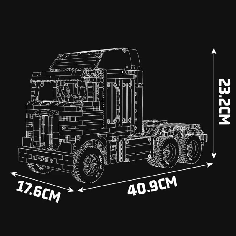 Brick MOC Aerodyne Tractor Truck Advanced | 2182pcs - Brick Car Merchant