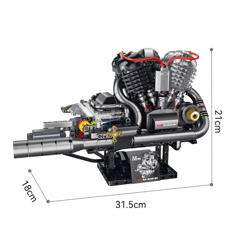Brick MOC American Motorcycle V-Twin Engine | 867pcs - Brick Car Merchant