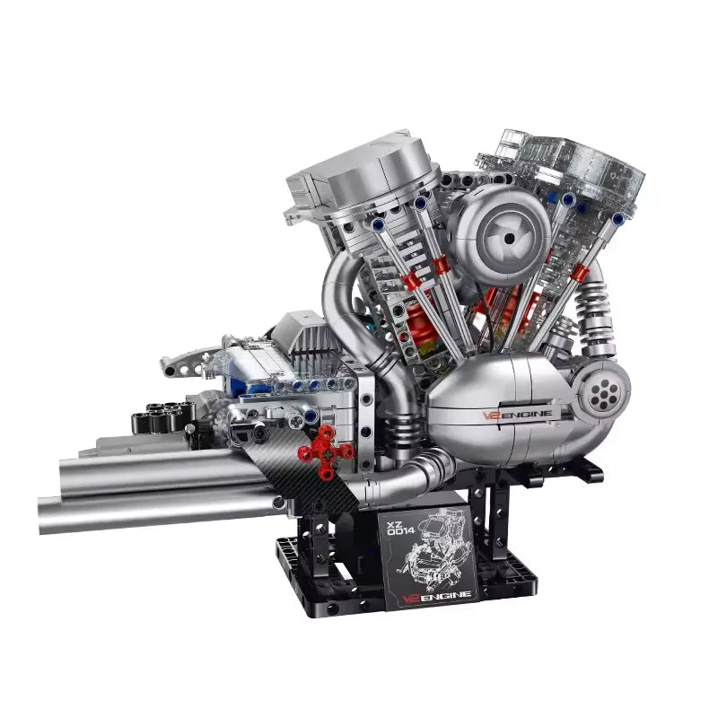Brick MOC American Motorcycle V-Twin Engine | 867pcs - Brick Car Merchant