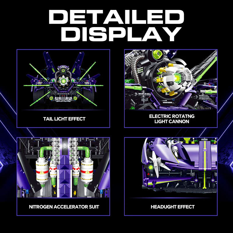 LEGO MOC Apollo EVO | Remote Control, Lightning Features, Electric Rear Tail, Electric Opening Features, Electric Rotating Cannon, 3909 pcs - Brick Car Merchant LEGO MOC Apollo EVO | Remote Control, Lightning Features, Electric Rear Tail, Electric Opening Features, Electric Rotating Cannon, 3909 pcs - Brick Car Merchant