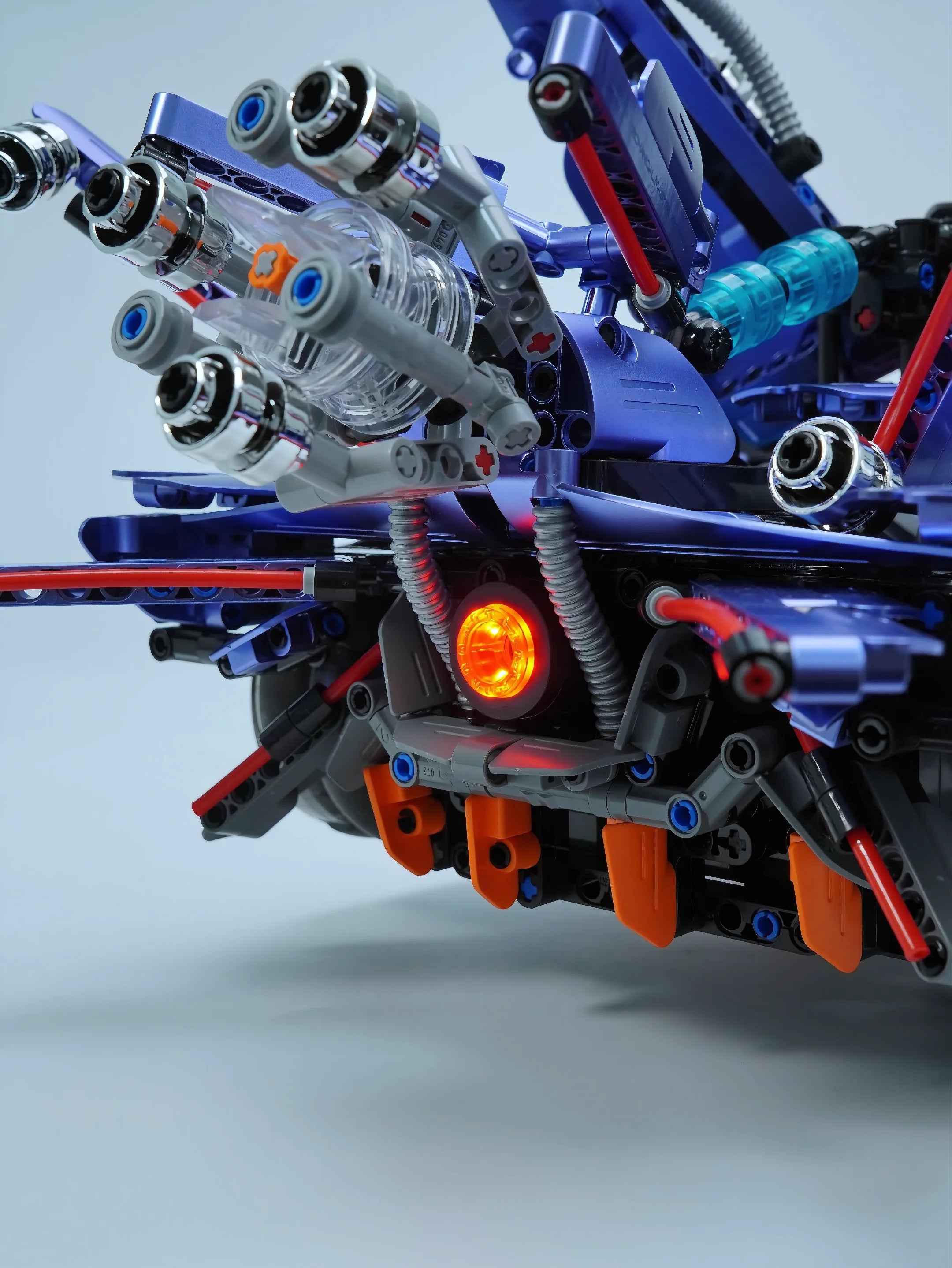 Brick MOC Apollo X1 | Remote Control, Drift, Colour Light Wheels, Jet Propulsion, Armour Explosion Mode, 2381 Pcs - Brick Car Merchant