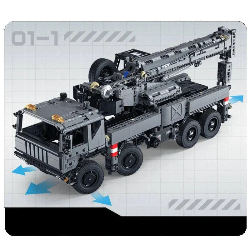 Brick MOC Armored Military Crane Truck | 2685pcs - Brick Car Merchant