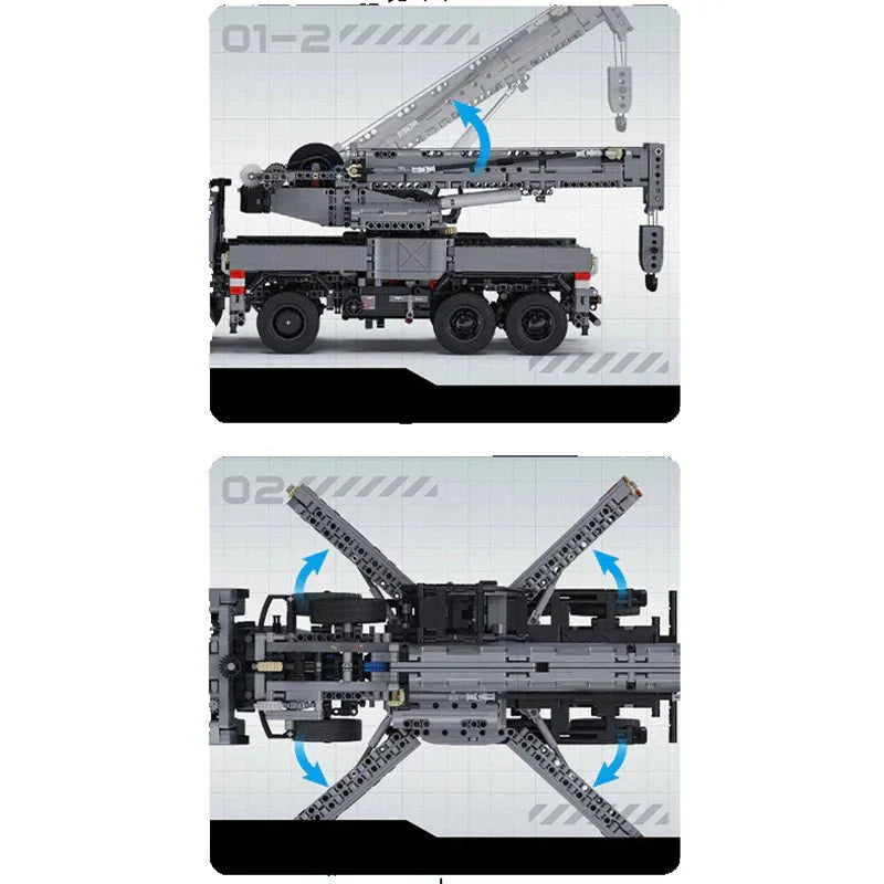 Brick MOC Armored Military Crane Truck | 2685pcs - Brick Car Merchant