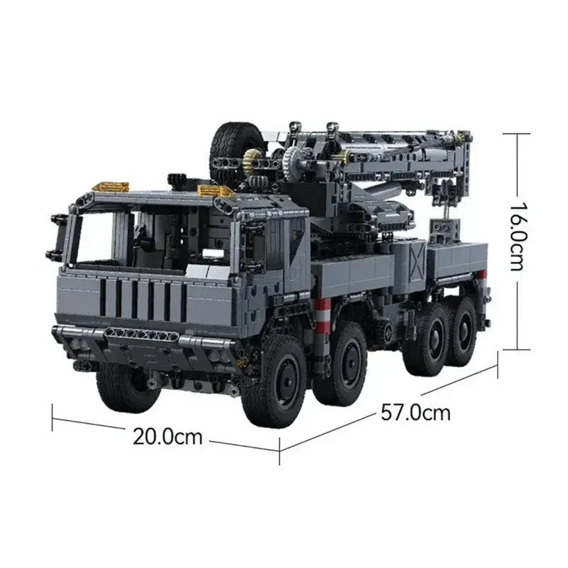 Brick MOC Armored Military Crane Truck | 2685pcs - Brick Car Merchant