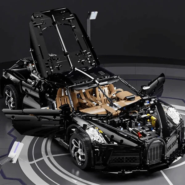 Brick MOC Bugatti Chiron 'Black Mamba' | 4688 pcs - Brick Car Merchant