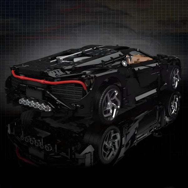 Brick MOC Bugatti Chiron 'Black Mamba' | 4688 pcs - Brick Car Merchant