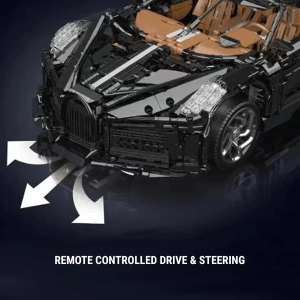 Brick MOC Bugatti Chiron 'Black Mamba' | 4688 pcs - Brick Car Merchant