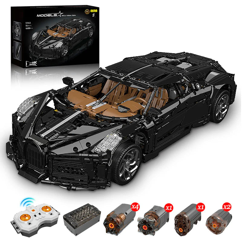Brick MOC Bugatti Chiron 'Black Mamba' | 4688 pcs - Brick Car Merchant