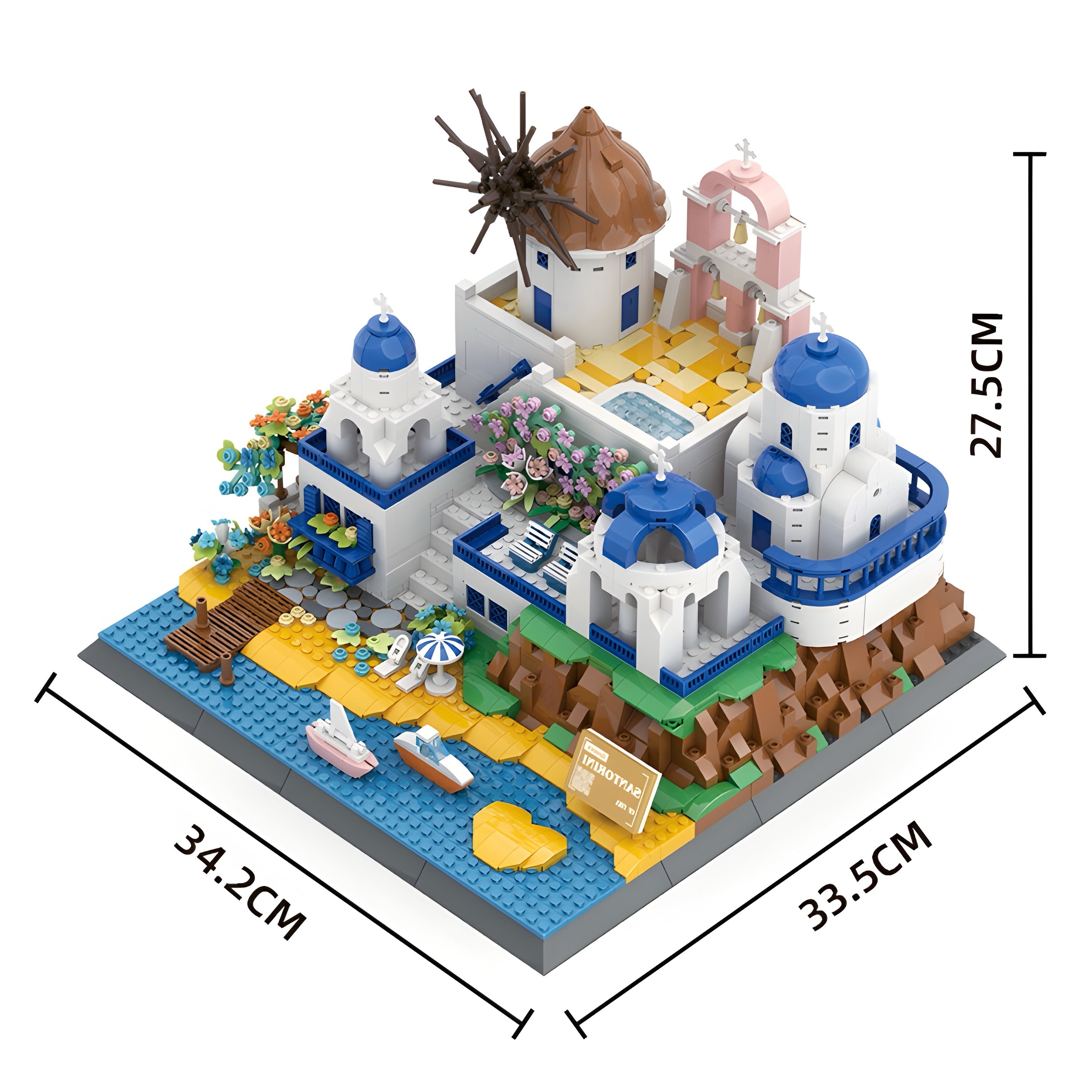 Brick MOC Santorini Levels | 1376pcs - Brick Car Merchant