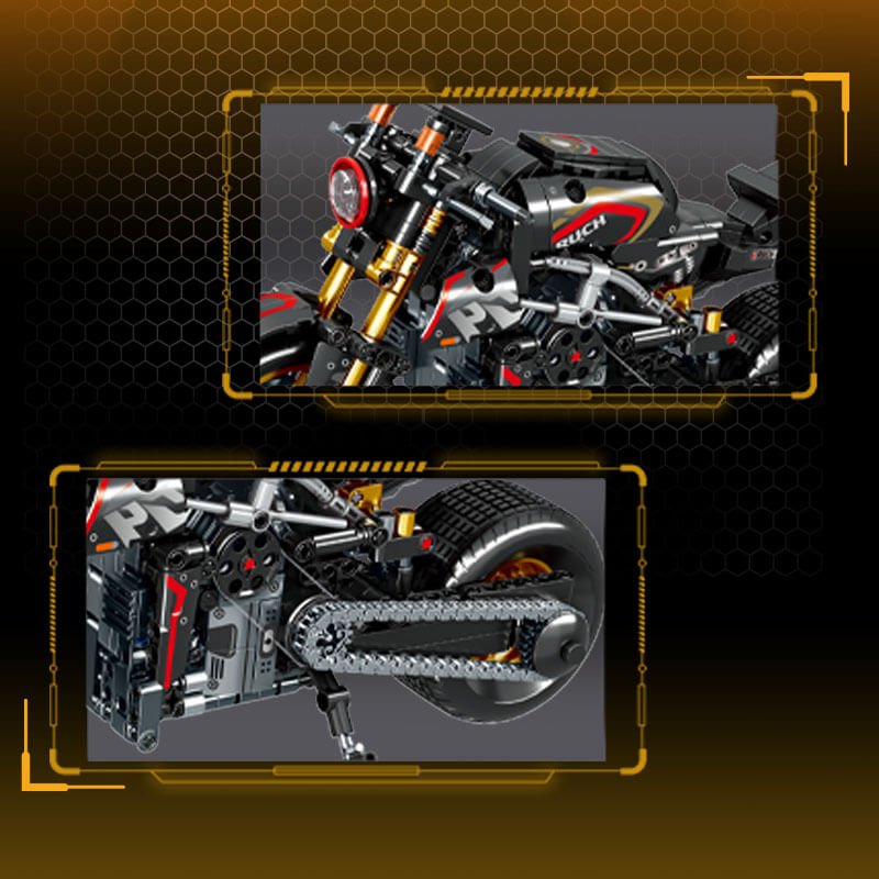 Brick MOC Carbon Naked Streetfighter | 890pcs - Brick Car Merchant
