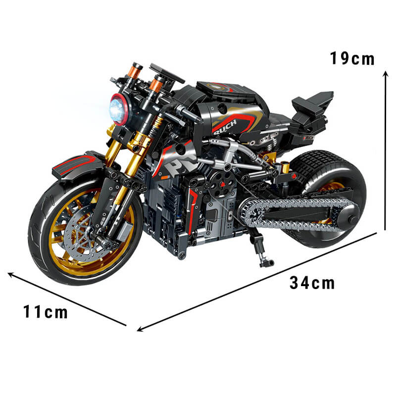 Brick MOC Carbon Naked Streetfighter | 890pcs - Brick Car Merchant