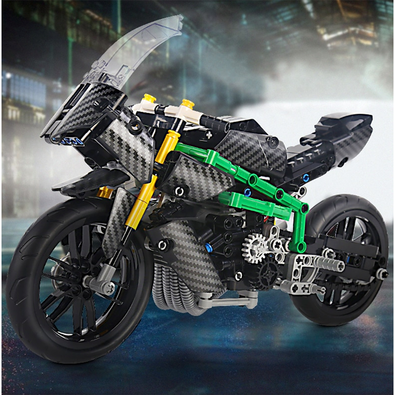 Brick MOC Carbon Performance Motorcycle | 639pcs - Brick Car Merchant