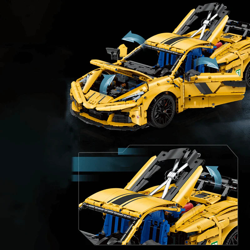 Brick MOC Corvette C8 "The All American Supercar" | Remote Control, Electric Tail Lift, Electric Door, Electric Air Suspension, 3787 pcs - Brick Car Merchant