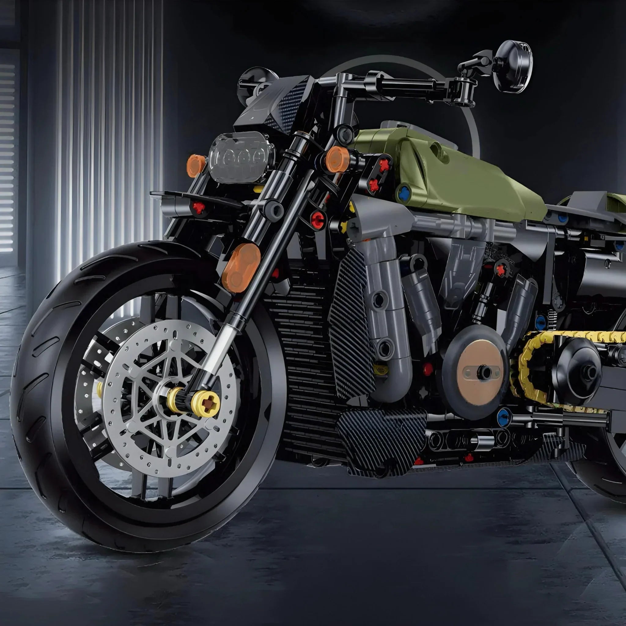 Brick MOC Custom V-Twin Chopper | 634pcs - Brick Car Merchant