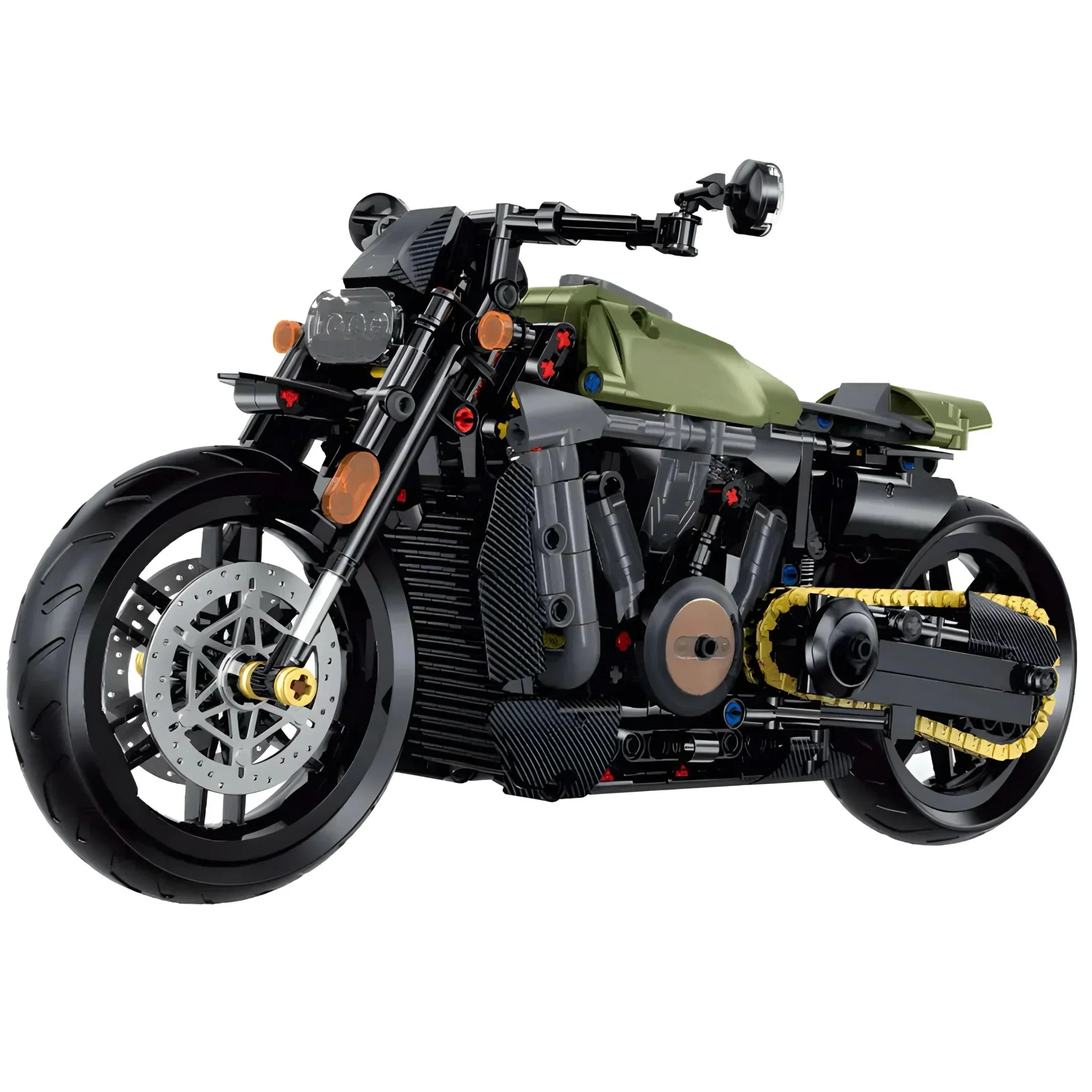 Brick MOC Custom V-Twin Chopper | 634pcs - Brick Car Merchant