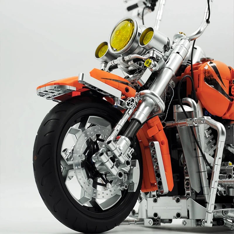 Brick MOC Custom V-Twin Street Bagger | 2392pcs - Brick Car Merchant