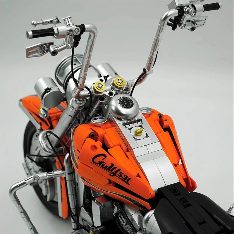 Brick MOC Custom V-Twin Street Bagger | 2392pcs - Brick Car Merchant