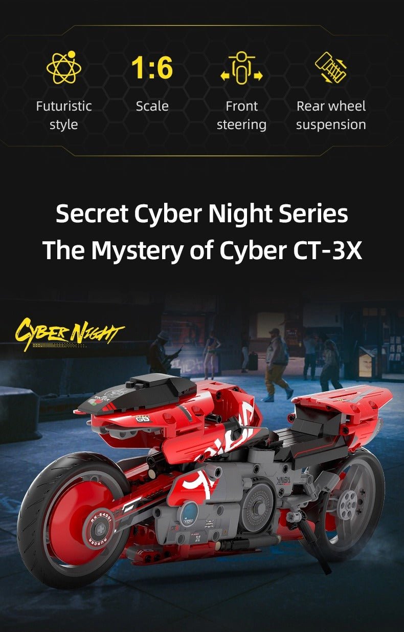 Brick MOC Cyberpunk CT-3X Street Machine | 451pcs - Brick Car Merchant