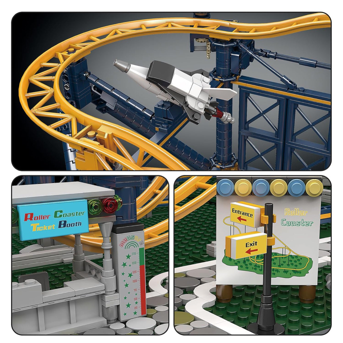 Brick MOC Motorised Looping Roller Coaster | 3238pcs - Brick Car Merchant