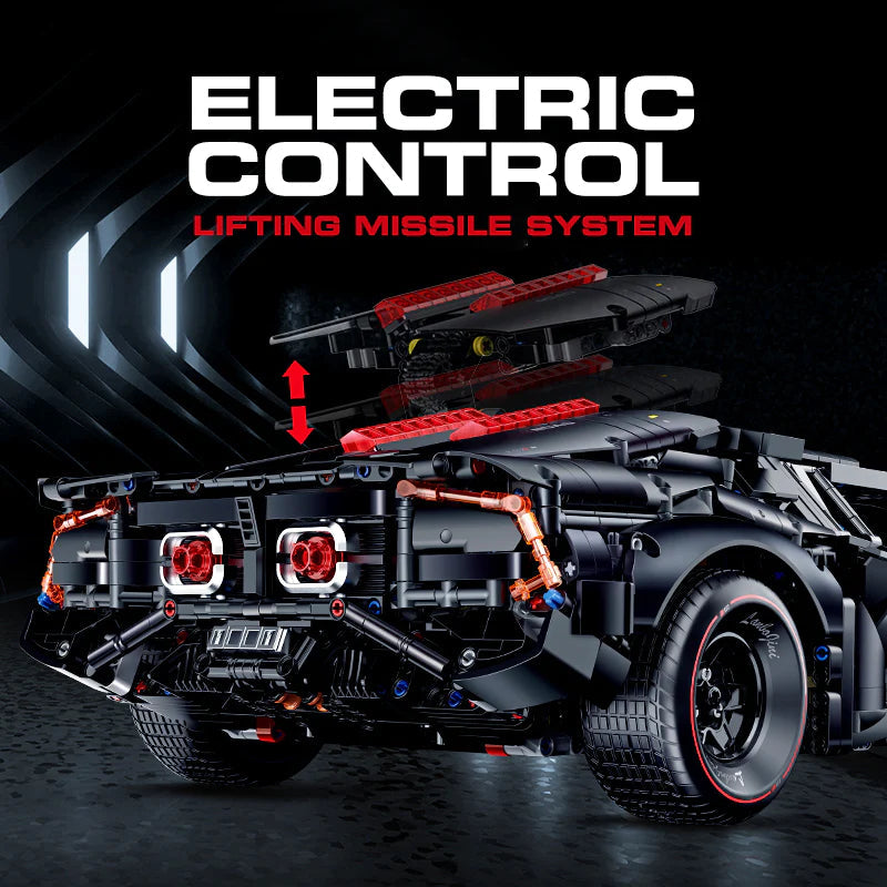 Brick MOC Dark ArmorCar | Remote Control, Electric Lift Missile System, Electric Doors, 4290 pcs - Brick Car Merchant