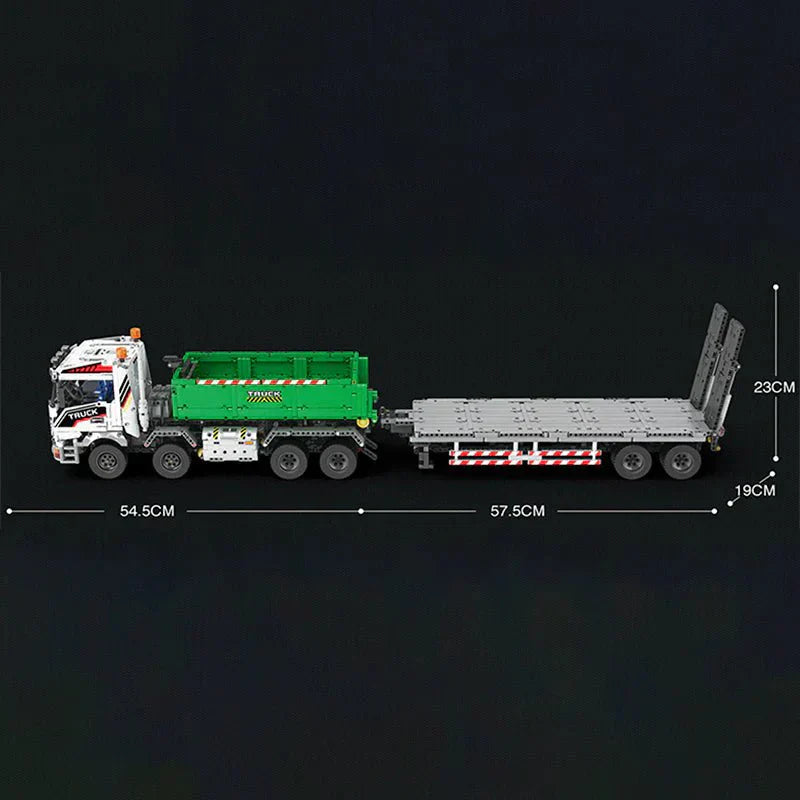 Brick MOC Dump Truck with Trailer | 2950pcs - Brick Car Merchant