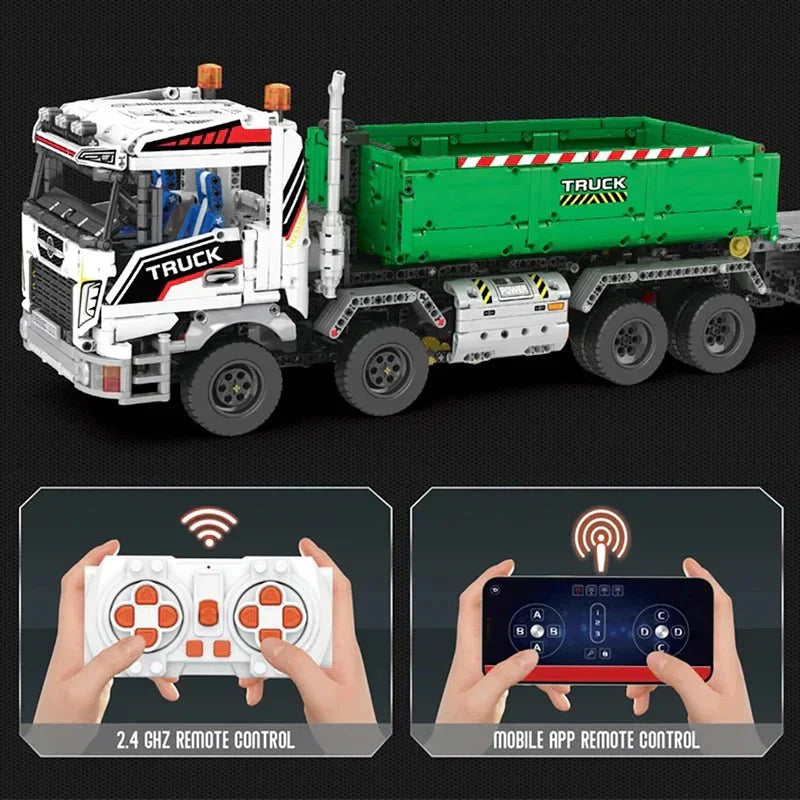 Brick MOC Dump Truck with Trailer | 2950pcs - Brick Car Merchant
