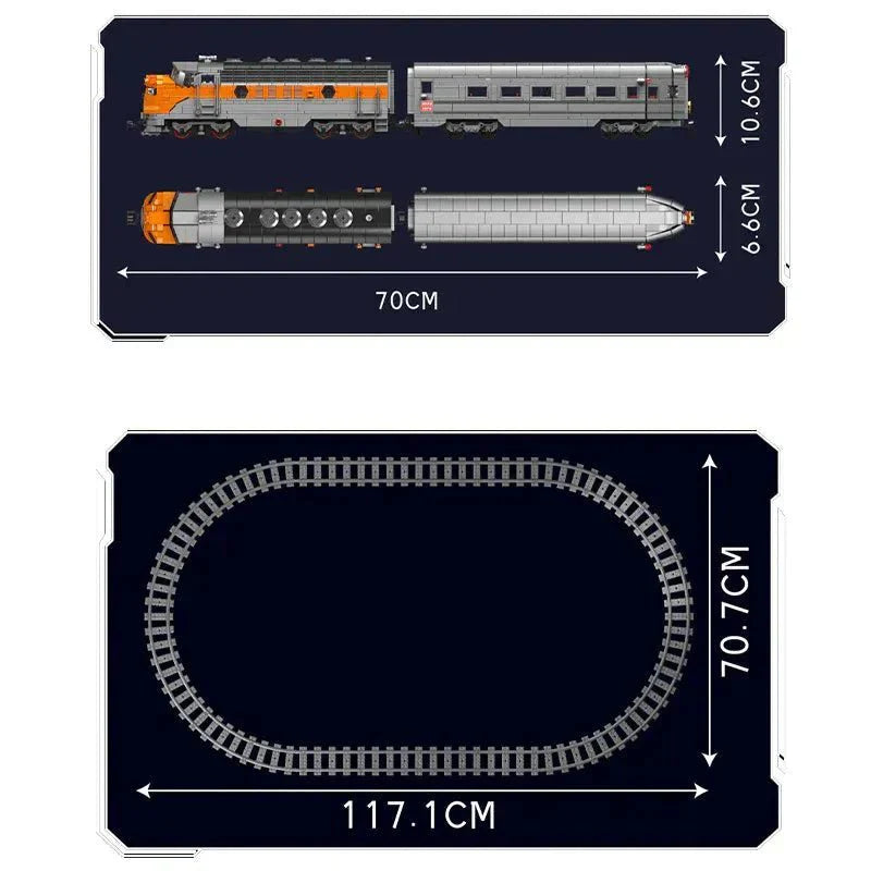 Brick MOC EMD F7 Locomotive | 1540pcs - Brick Car Merchant