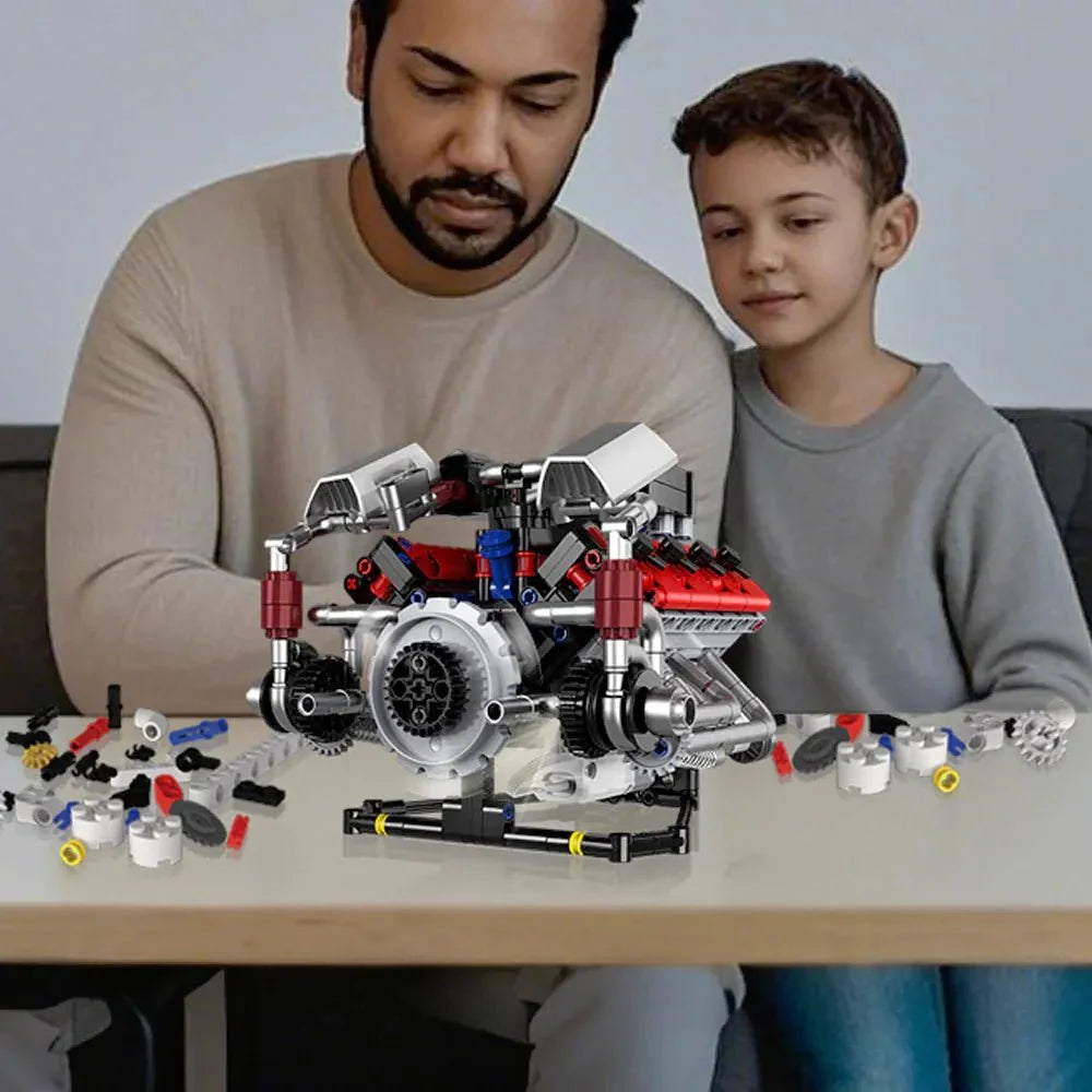 Brick MOC F40LM Le Mans V8 Engine | 700pcs - Brick Car Merchant