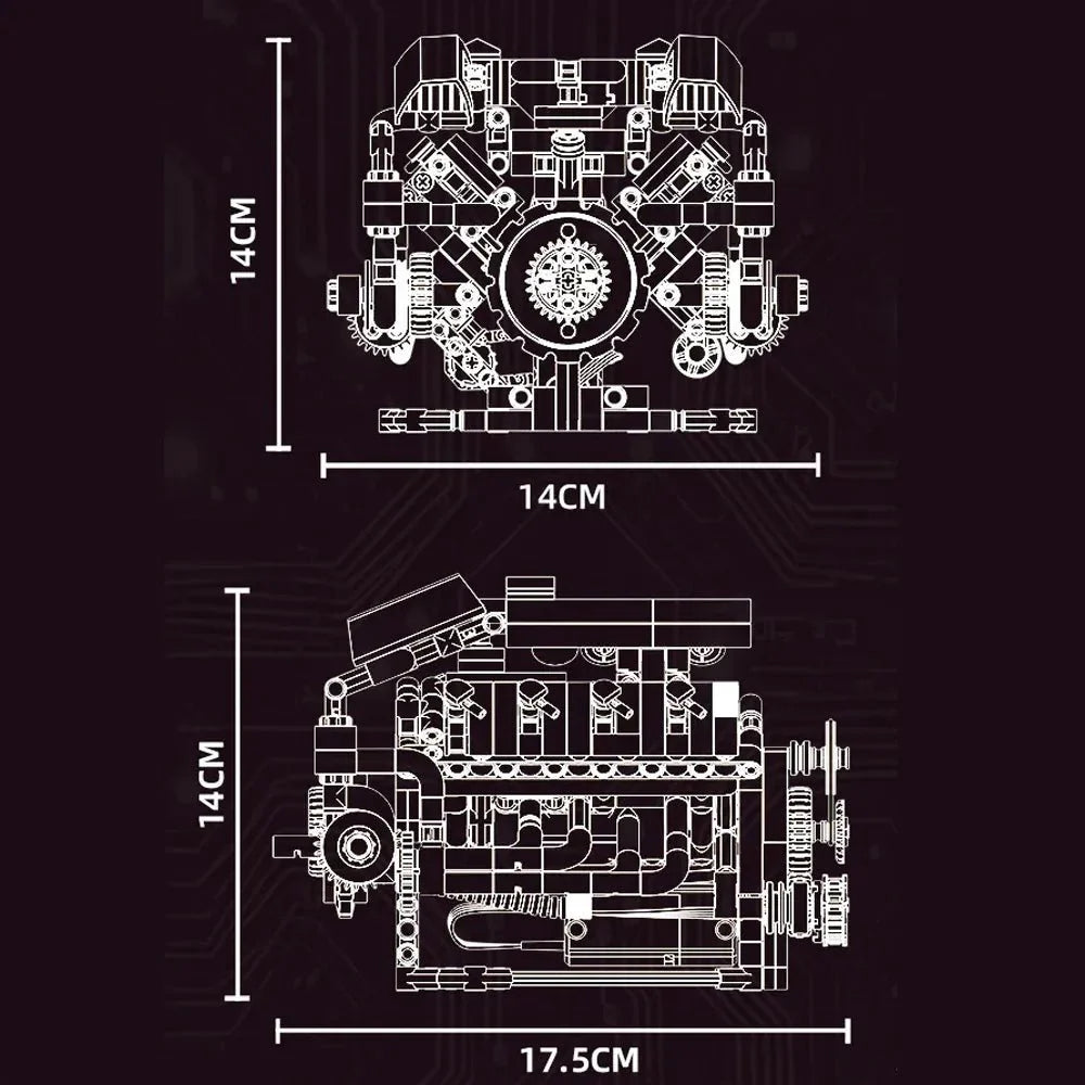 Brick MOC F40LM Le Mans V8 Engine | 700pcs - Brick Car Merchant
