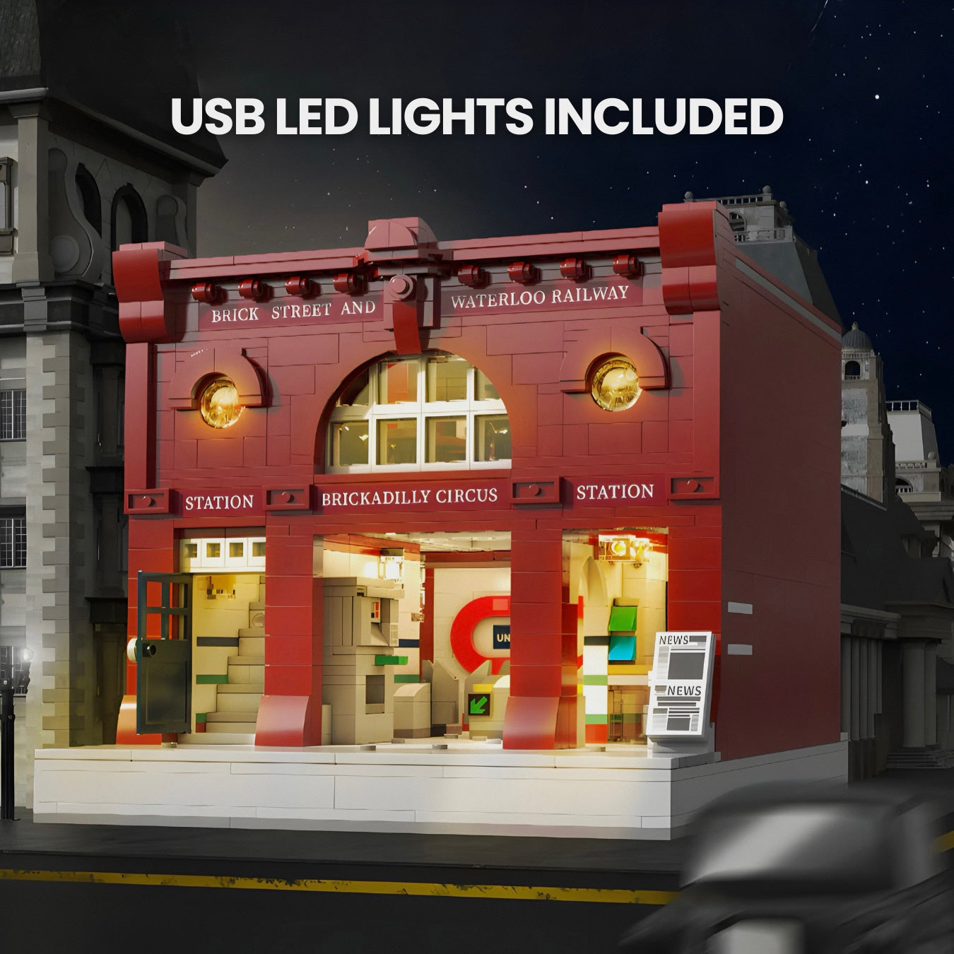 Brick MOC London Underground Station | 1834pcs - Brick Car Merchant