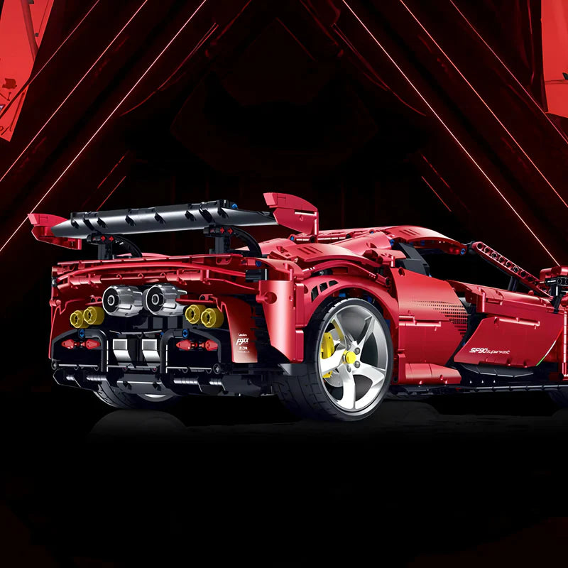 Brick MOC Ferrari SF90 | Remote Control, Electric Air Suspension, Electric Door, 3982 pcs - Brick Car Merchant