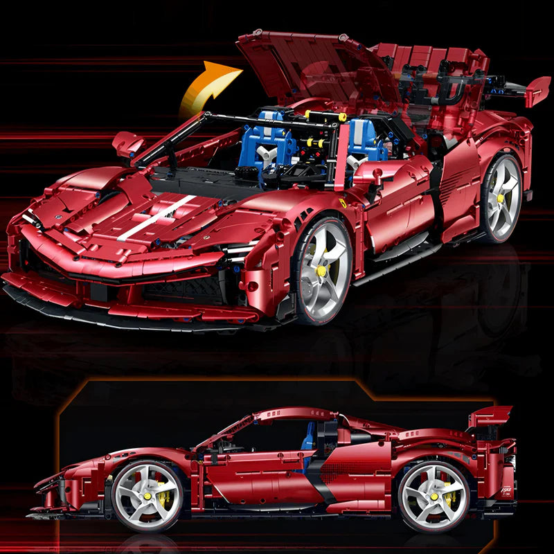 Brick MOC Ferrari SF90 | Remote Control, Electric Air Suspension, Electric Door, 3982 pcs - Brick Car Merchant