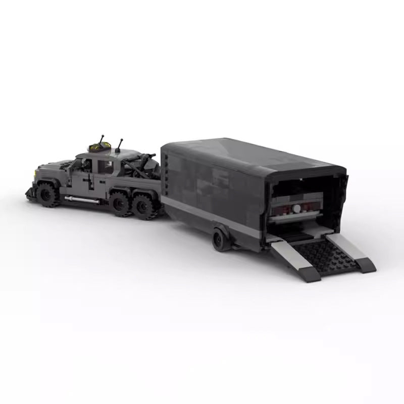 Brick MOC Ford VelociRaptor 6x6 with Mustang GT500 - Brick Car Merchant