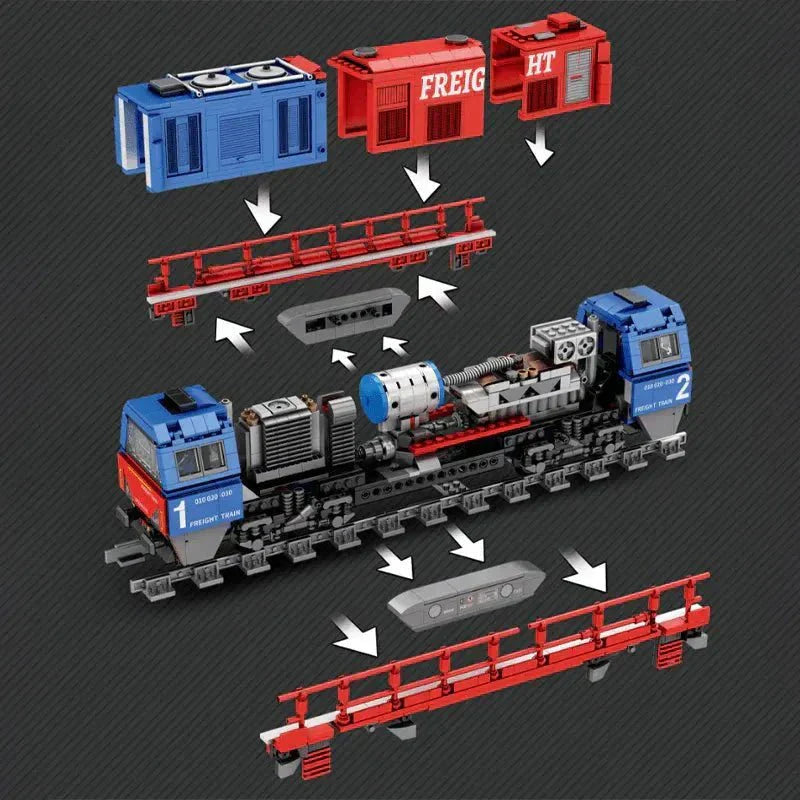 Brick MOC Freight Train | 1979pcs - Brick Car Merchant