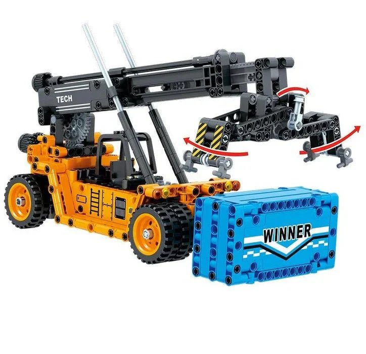 Brick MOC Front-Mounted Crane Truck | 460pcs - Brick Car Merchant