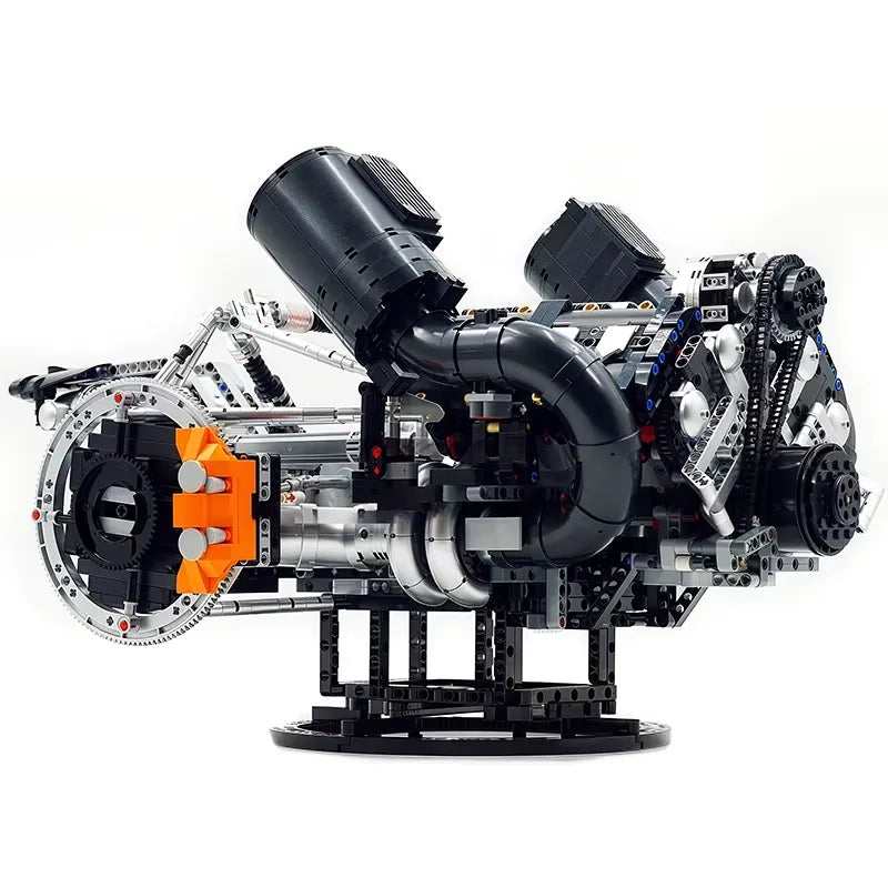 Brick MOC Functional 5L V8 Engine & Powertrain | 3193pcs - Brick Car Merchant