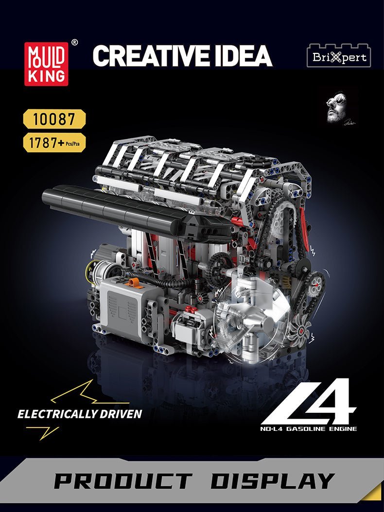 Brick MOC Functional Inline 4-Cylinder L4 Gasoline | 1787pcs - Brick Car Merchant