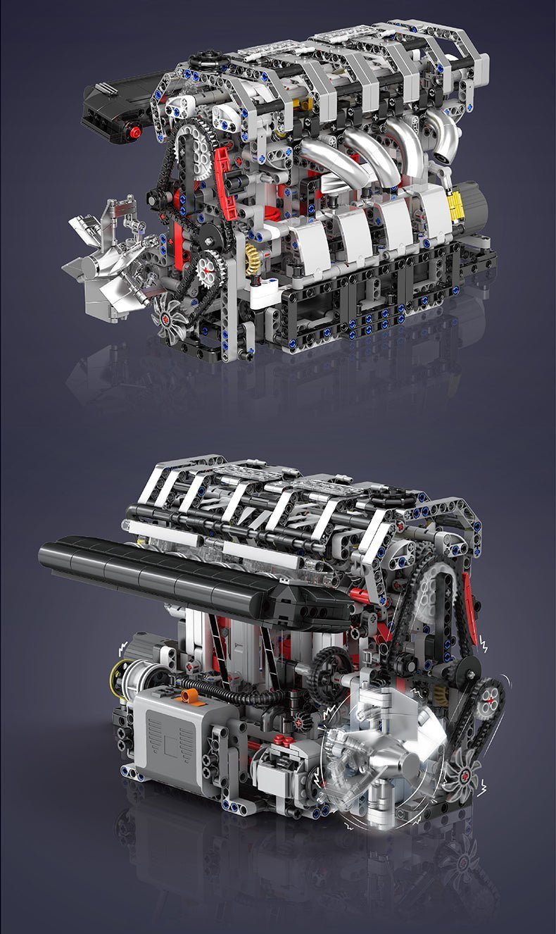 Brick MOC Functional Inline 4-Cylinder L4 Gasoline | 1787pcs - Brick Car Merchant