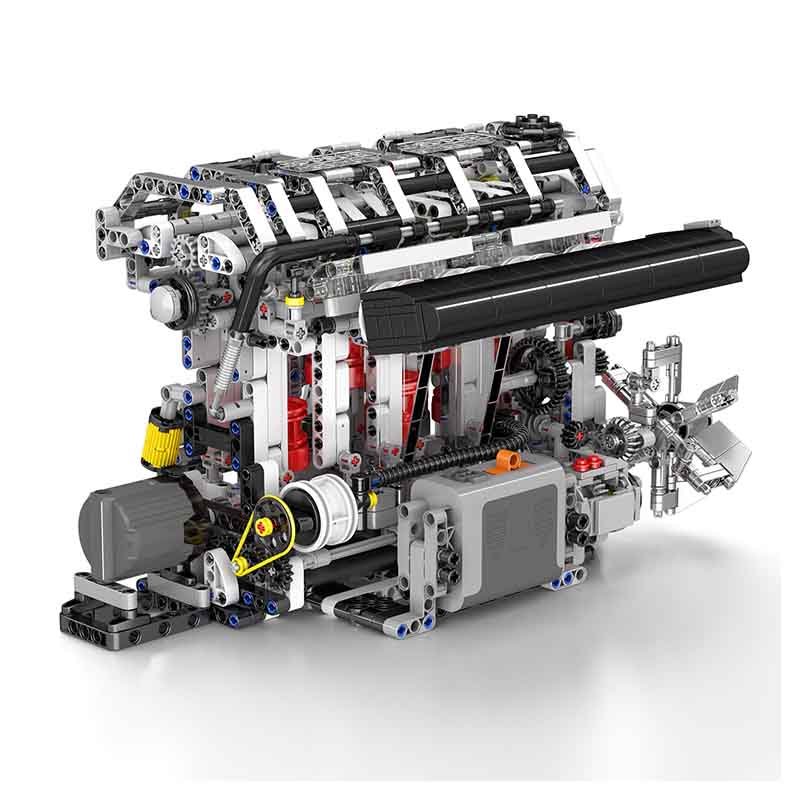 Brick MOC Functional Inline 4-Cylinder L4 Gasoline | 1787pcs - Brick Car Merchant