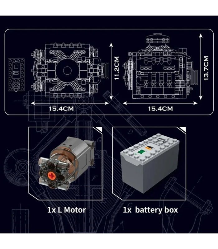 Brick MOC Functional LSX454 V8 Engine | 487pcs - Brick Car Merchant