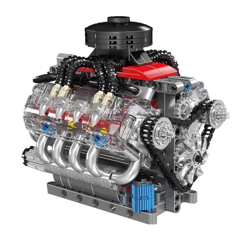 Brick MOC Functional LSX454 V8 Engine | 487pcs - Brick Car Merchant
