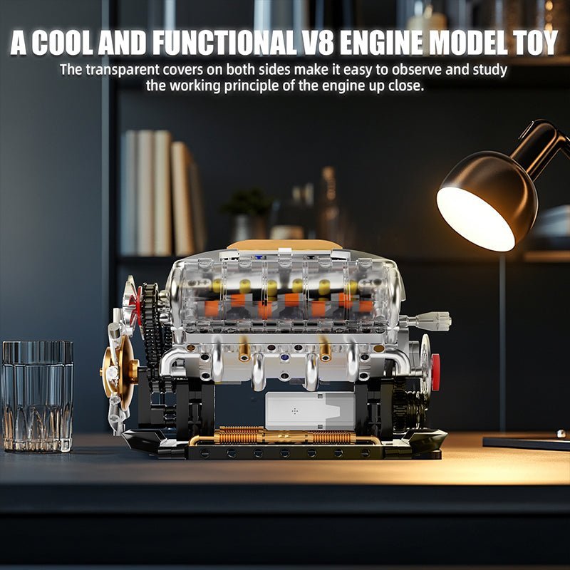 Brick MOC Functional V8 Engine Model | 691pcs - Brick Car Merchant