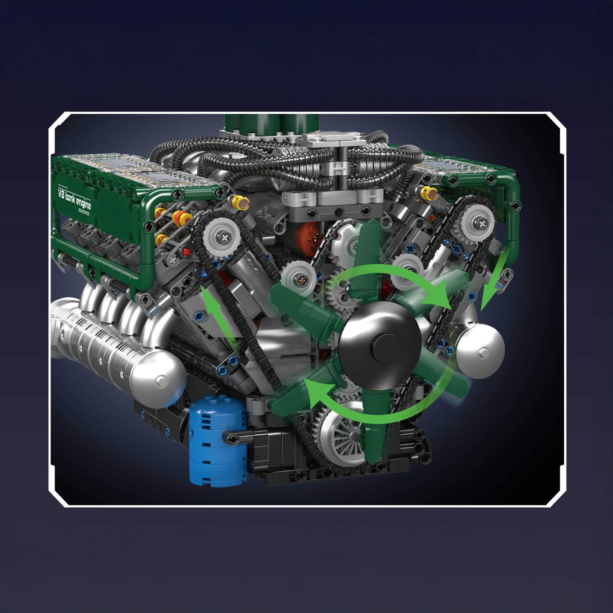 Brick MOC Functional V8 Tank Engine | 2250pcs - Brick Car Merchant