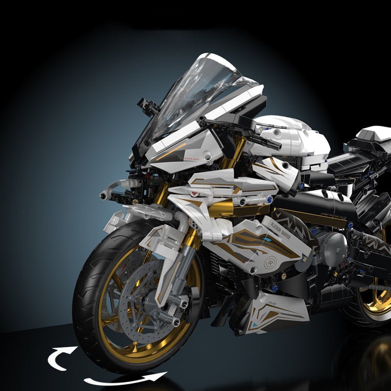 Brick MOC Gold Cyberpunk Superbike | 2000pcs - Brick Car Merchant