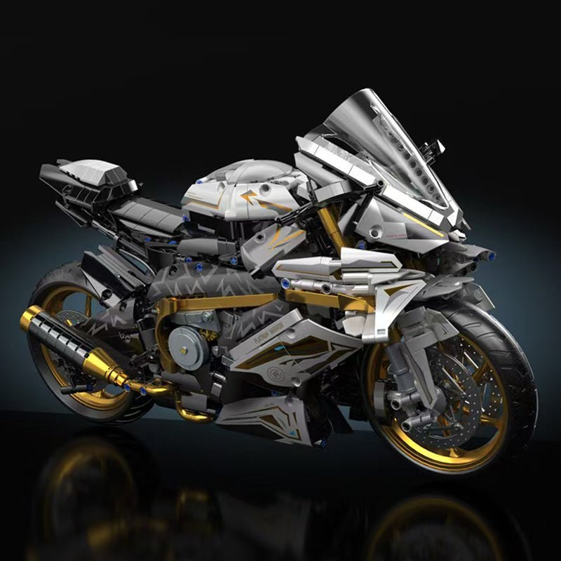 Brick MOC Gold Cyberpunk Superbike | 2000pcs - Brick Car Merchant
