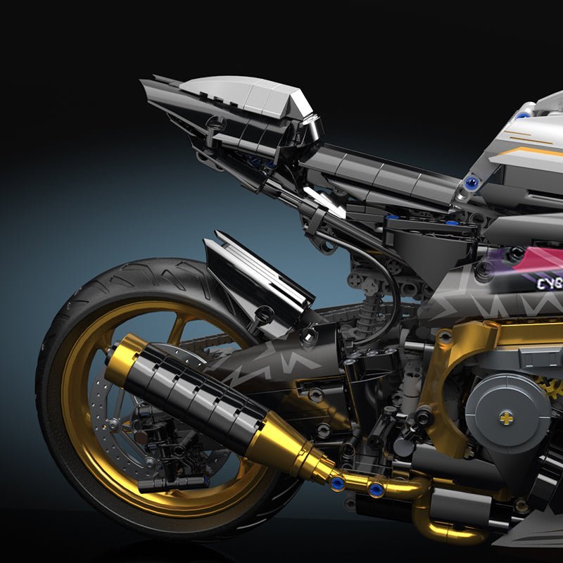 Brick MOC Gold Cyberpunk Superbike | 2000pcs - Brick Car Merchant